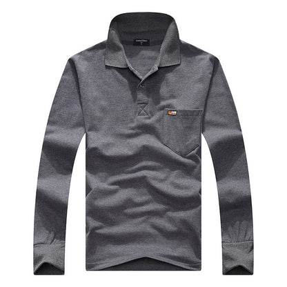 Cotton Polos Men Long Sleeve Mens Polo Shirt Spring Autumn Striped Male Polo Dress Classic Business 2018 Father Gift Drop Ship