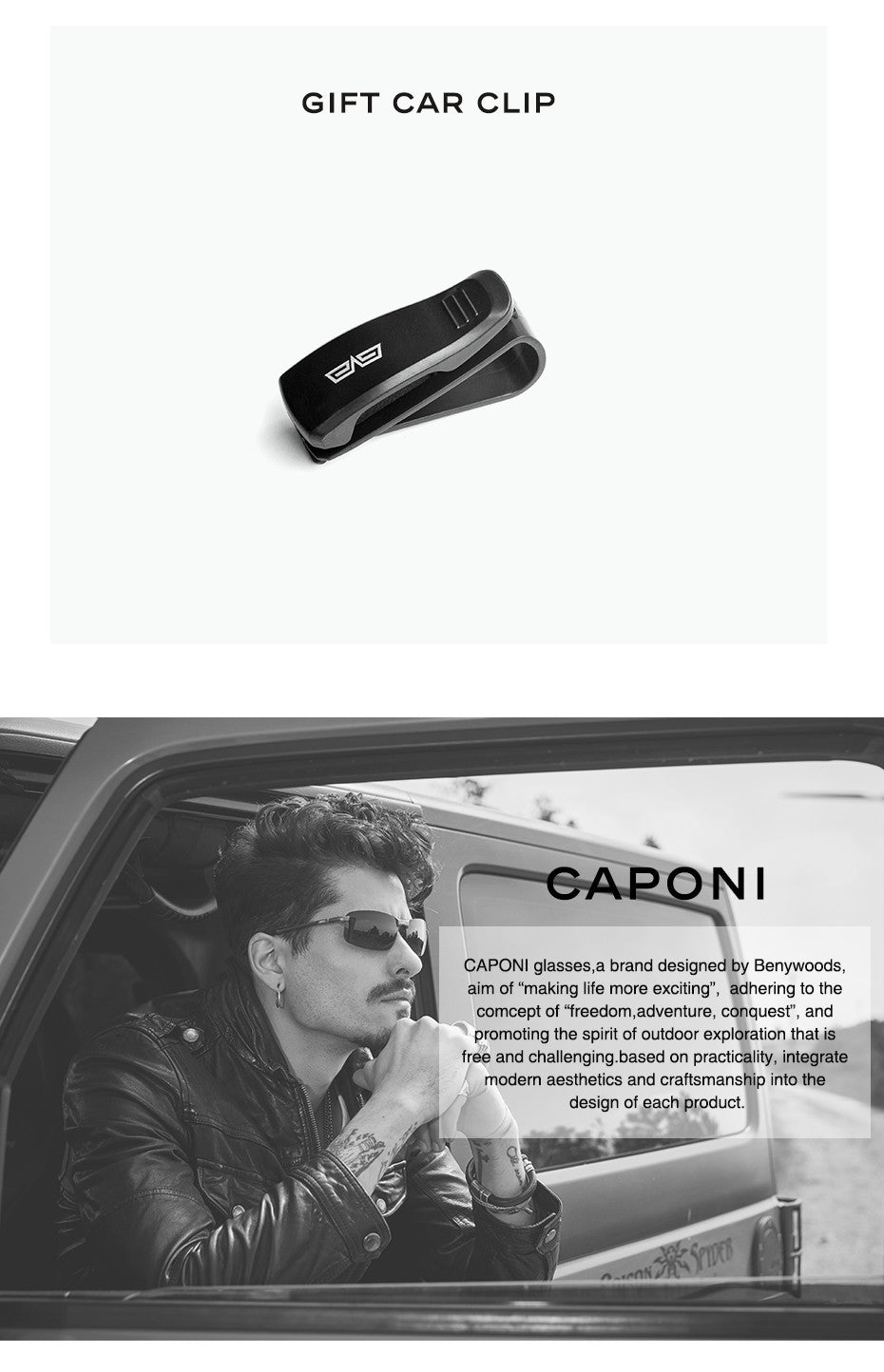 CAPONI Aviator Polarized Men Sunglasses Classic Double Bridge Designer Outdoor Sun Glasses Anti Glare UV400 Silver Shade CP35707