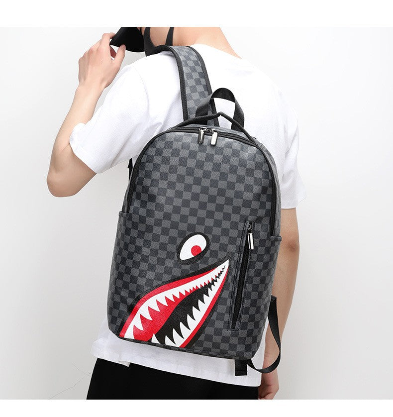 New Casual Shark Backpack Business Large Capacity Men's Backpack Campus High Value School Bag Outing Travel Bag