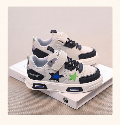 PU Leather Sport Shoes For Children 2025 Trend Fashion Teenager Girl's Sneakers Anti-slippery Kid's Tennis Shoes Running Shoes