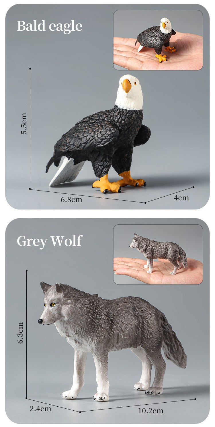 Conjunto de Brinquedos Montessori de Animais Selvagens - Leão Elefante Antílope Miniaturas de Animais Figuras de Ação Zoológico Presente Educacional para Crianças
