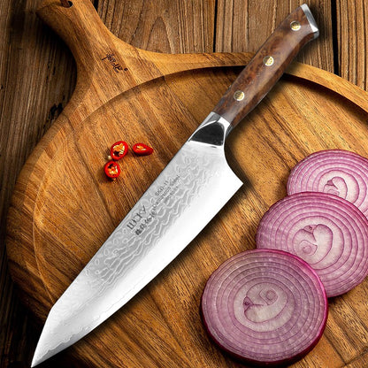 Japanese SKD-11 Damascus Steel Multifunctional Gyuto Chef Kiritsuke Knife With Wood Handle Super Sharp Long Lasting