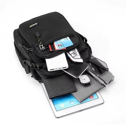 Men Multi-layer Shoulder Bag Fashionable Casual Lightweight Nylon Crossbody Bag for Daily Outing Commuting Small Handbag