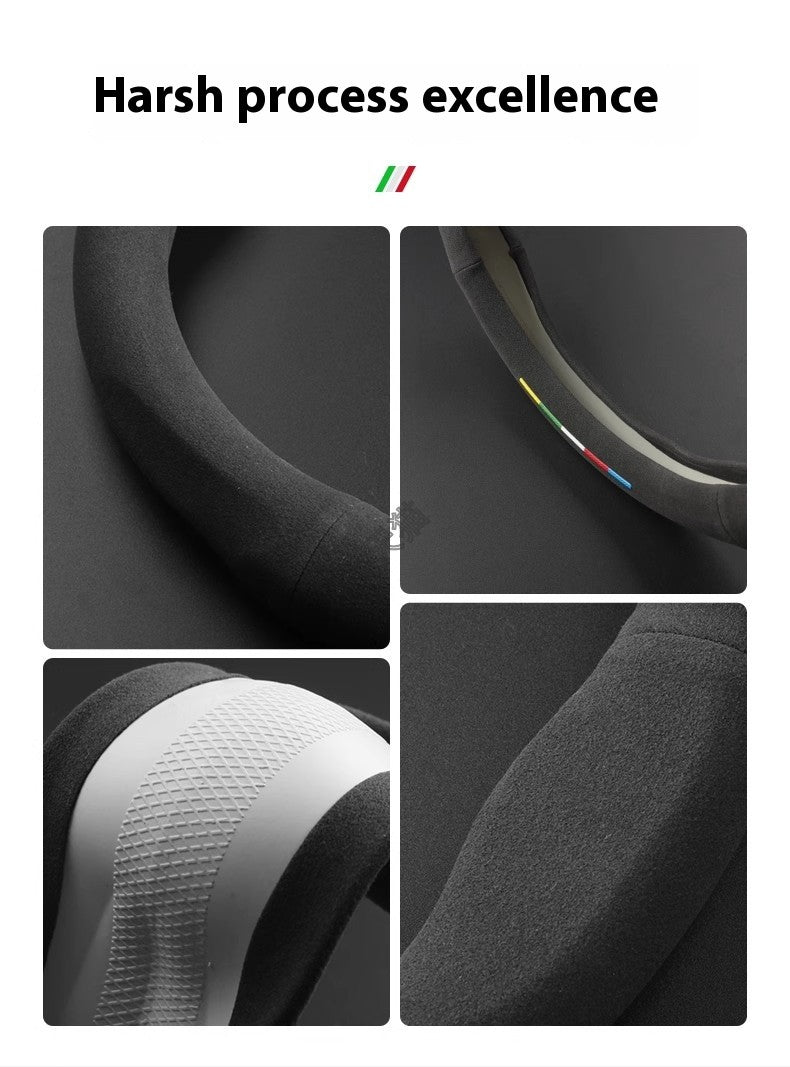Car Suede Anti-Slip Steering Wheel Cover For Volkswagen Passat Golf 5 GTI Beetle Tiguan Touareg Polo T-ROC T-Cross Magotan Jeeta
