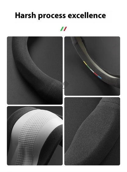 Car Suede Anti-Slip Steering Wheel Cover For Volkswagen Passat Golf 5 GTI Beetle Tiguan Touareg Polo T-ROC T-Cross Magotan Jeeta