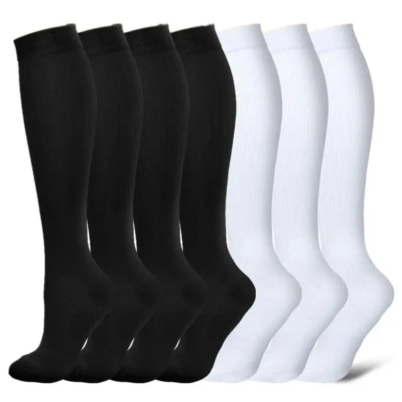 3/6/7 Double Compression Socks Varicose Socks Men Women With Diabetes Pregnancy Elastic Socks Gym Outdoor Sports Rugby Running