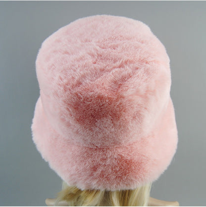 Hot Fashion Fake Rabbit Fur Hats Super Soft Women Winter Hat Cotton Lining Warm Russian Fashion Ski Beanies Plush Solid Color