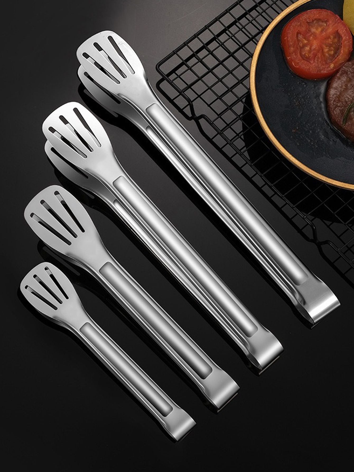 Pinça de Cozinha de Aço Inoxidável Pinça de Churrasco Pinça de Carne Salada Bife Pinça de Servir Alimentos Pinça de Cozinha Longa Utensílios de Cozinha