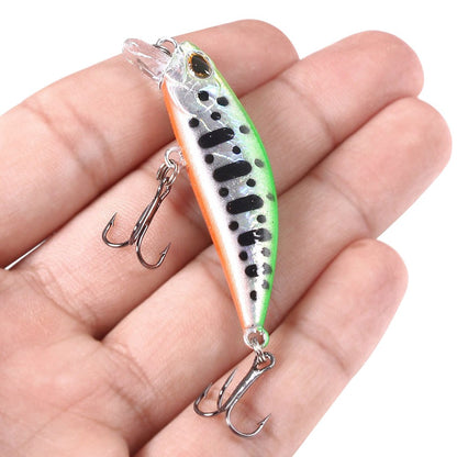 Kit de Iscas Artificiais 5 Peças: Minnow Afundante, Truta, Isca Artificial, Crankbait, Anzol para Baixo, Wobbler, Caixa de Equipamentos de Pesca, Jerkbait Flutuante