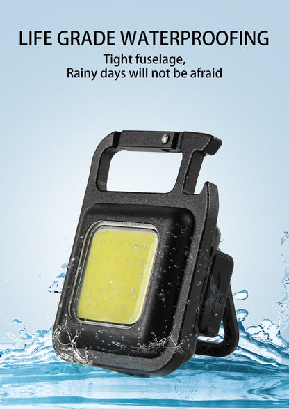 Mini LED Flashlight Keychain Multifunctional Portable COB Camping Lamps USB Charging Work Lights Outdoor Pocket Lamp With Magnet