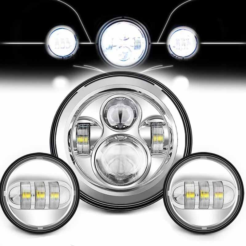 Farol de LED de 7 polegadas + Faróis de Neblina de 4,5 polegadas Suporte de Montagem de 7" Peças para Harley Touring Electra Glide Road King Street Glide