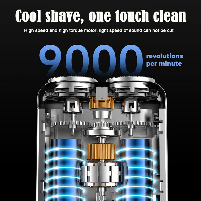Mini Shaver On-The-Go, Portable Electric Shaver for Men, Dry Shave, USB-C?IPX7 Waterproof Easy Cleaning, Battery Indicator