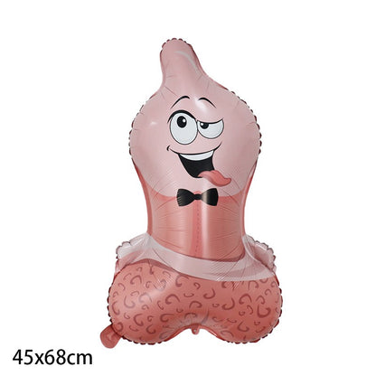 Cartoon Funny Penis Foil Balloon Big Willy Shape Ballons Bachelorette Party Bride To Be Decor Globos Hen Night Party Supplies