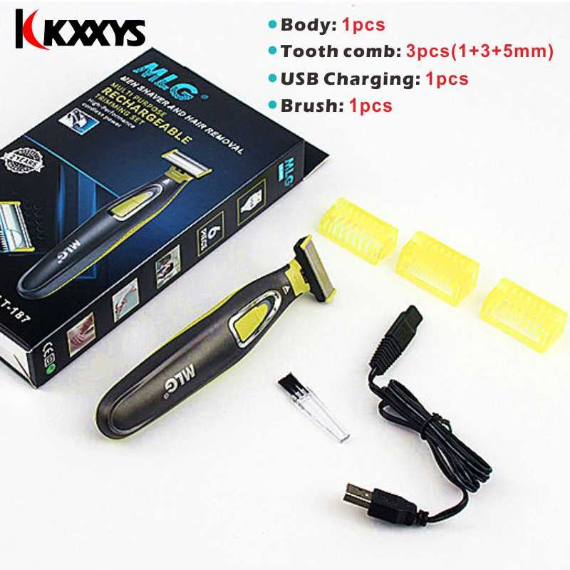 MLG USB Rechargeable Waterproof Washable Rechargeable Electric Shaver Beard Razor Body Trimmer Men Shaving Machine Hair