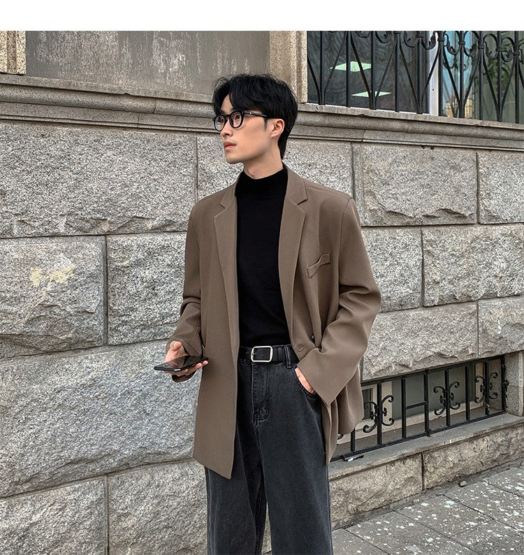 2024 Spring Summer Men Formal Blazers Men Korean Fashion Loose Casual Dress Jacket Men Harajuku Social Suit Jacket Clothing