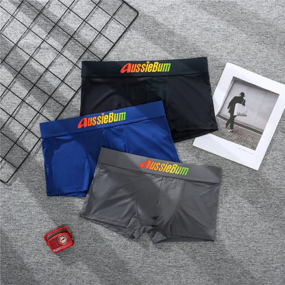 Men's boxer panties, milk silk low rise U convex bag stretch breathable comfortable youth shorts