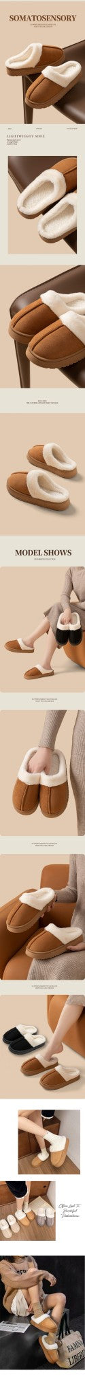 Women's Ankle Snow Boots Winter Fashion Home Platform Low Top Slippers Living Room Rug Shoes Women's Outdoor Warm Non Slip Boots