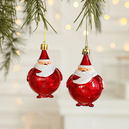 2PCS Red&white Christmas Hanging Decoration Plastic Santa Clause Xmas Ornament Ball Festival Camera Owl Xmas Baubles