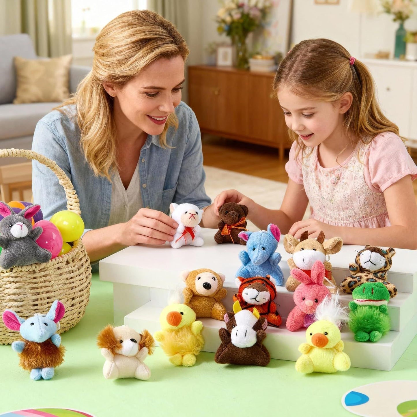 12-100 Conjuntos de Presentes de Dia dos Namorados para Crianças Chaveiro de Pelúcia de Animal com Cartões de Dia dos Namorados para Troca em Sala de Aula Lembrancinhas