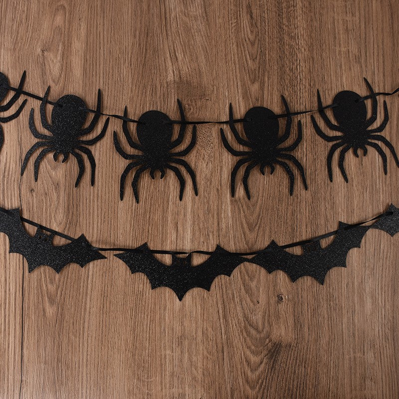 3M Halloween Paper Banner Horror Bat Spider Ghost Flag Garland Bunting For Halloween Home Party Hanging Props Decorations