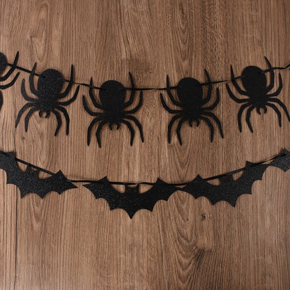 3M Halloween Paper Banner Horror Bat Spider Ghost Flag Garland Bunting For Halloween Home Party Hanging Props Decorations