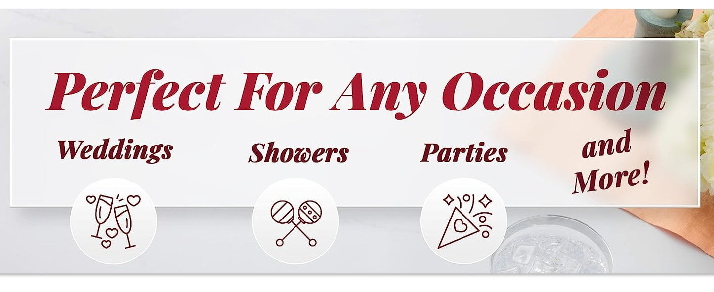 Conjunto de Louça Descartável para Festa Prestee com 600 Peças para 100 Convidados, Talheres Dourados Descartáveis com Pratos, Copos, Facas, Garfos e Colheres
