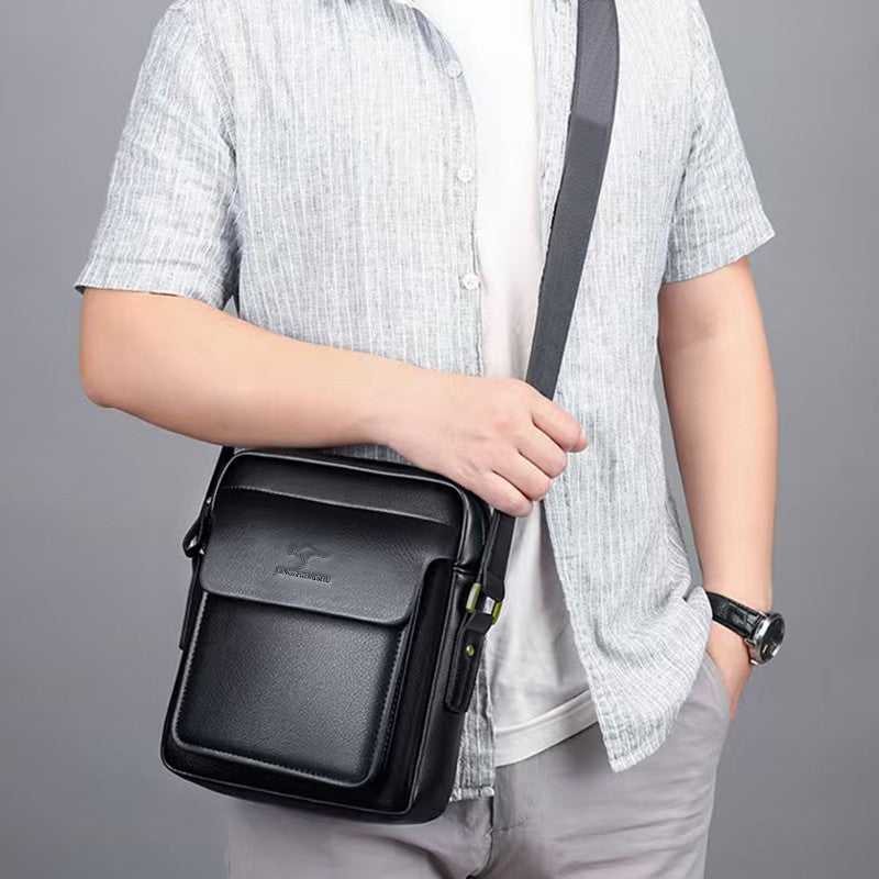 Men's shoulder bag, essential for business work, comes in large and small designs, simple crossbody bag