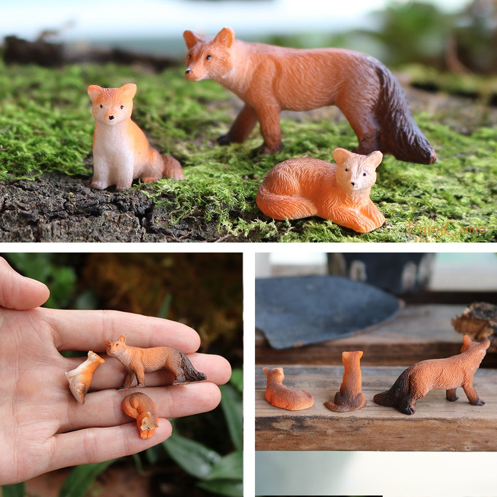 Miniature Fairy Garden Squirrels Set Miniature Forest Animal Figures Figurines Kit Mini Garden Supplies Bonsai Decorations