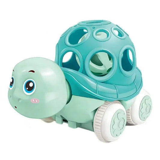 Baby Toy Car Rattle - Press & Go Friction Powered Truck, Soft Rolling Cars for Toddlers 1-3 Perfect Birthday Gift for Girls Boys