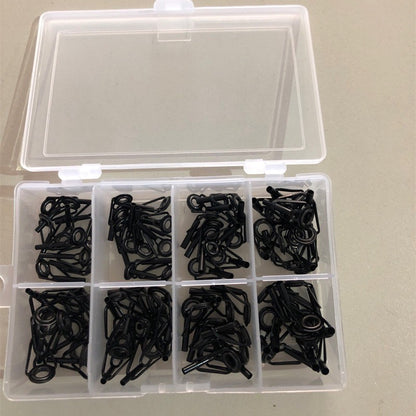 8/80pcs/Box Fishing Rod Guide Tip Repair Kit Set DIY Eye Rings Stainless Steel Frames Ceramics TS Line Guide Ring