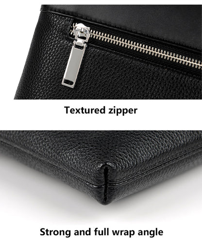 High Quality Soft Leather Men Bags Fashion Business Clutch Bag Casual Travel handbag Phone Purse Designer for Male Birthday Gift