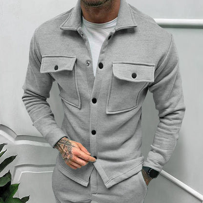 2024 Cross Border Amazon Winter New Men's Fleece Jacket Fashion Casual Jacket