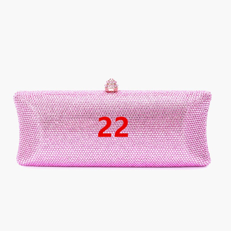 Women Brown/Black/Orange/Red/Purple Rhinestone Clutch Evening Bags Metal Minaudiere Handbag Bridal Purse Wedding Party Clutches