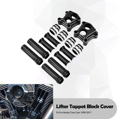 Tampa do Tucho do Motor CNC para Motocicleta Preto Cromado para Harley Softail Touring Dyna Twin Cam Electra Glide Road King