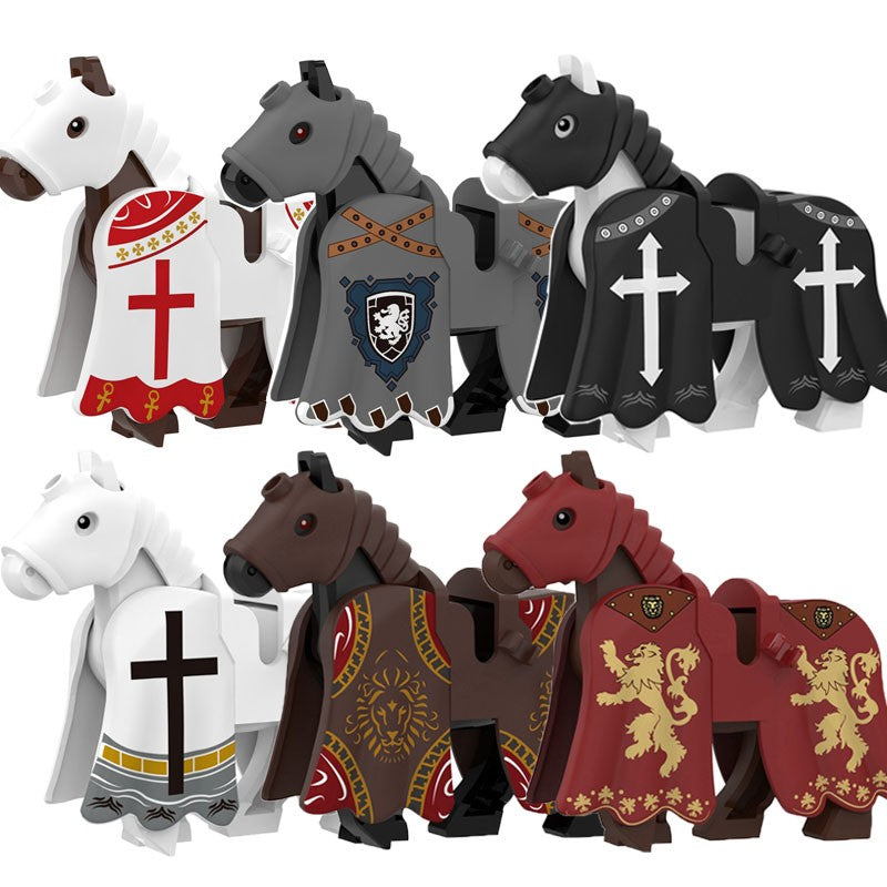 Blocos de Montar Zoológico Medieval Acessórios de Personagens Montarias Animais Cervos Elefantes Camelos Lobos Cavalos de Guerra Tijolos Brinquedos Presentes K080