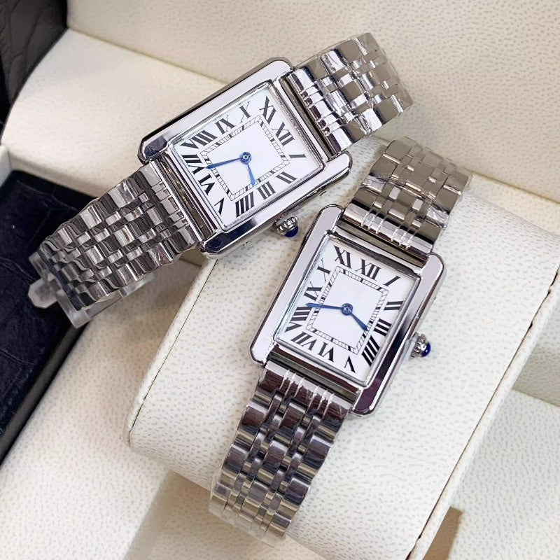 Women New Fashion Square Watches Gold Stainless Steel Strap Luxury Ladies Quartz Wristwatches Qualities Female Roman Clock Gift