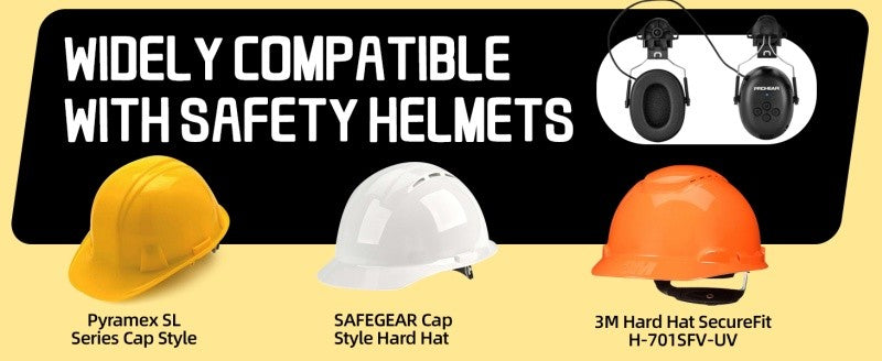 PROHEAR Bluetooth 5.3 Earmuffs Adapter for 3M H-700 Hard Hats DEWALT Hard Hat Hearing Protectors for Construction Worker Mowing
