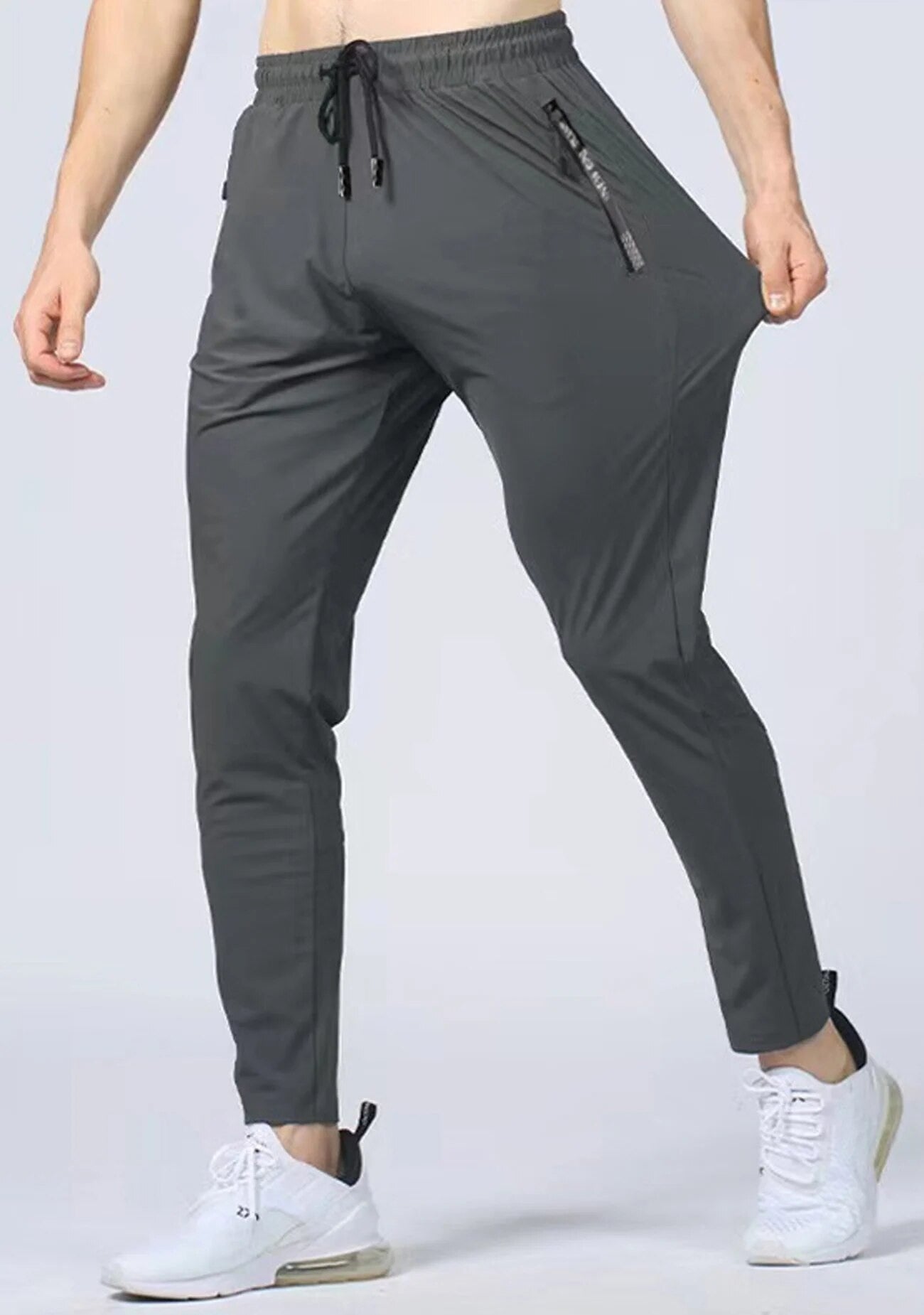 Calça Jogger Masculina De Secagem Rápida, Respirável, Com Cordão Na Cintura, Elegante E Elástica, Para Fitness