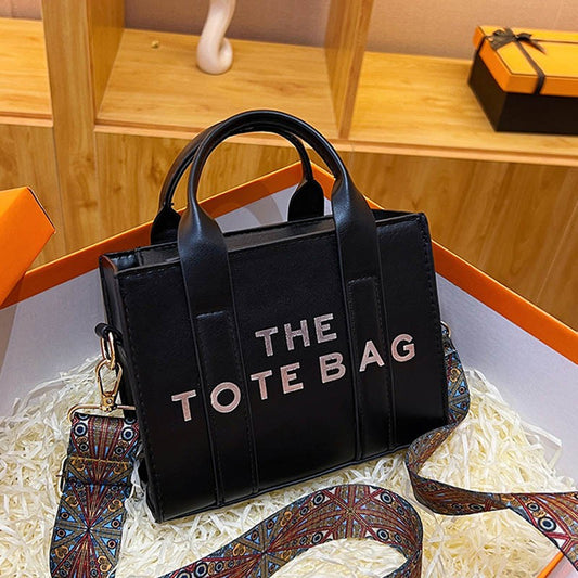 New printed letter tote bag, niche design handbag, European and American fashion crossbody bag, retro shoulder bag