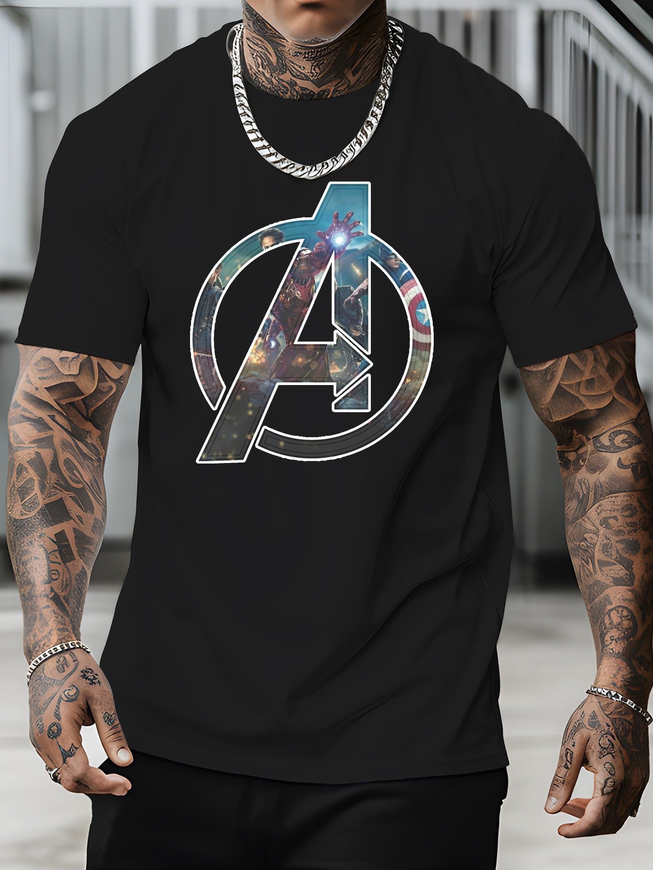 Marvel Tshirt Disney Graphic - Soft Cotton Blend Round Neck Short Sleeve Printed Letter Pattern Casual Summer Top for Men