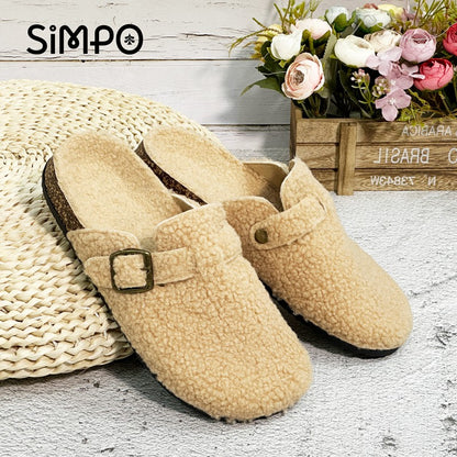 New Fall Winter Women And Men's Slippers With Plush Upper Indoor Outdoor Casual Sandals