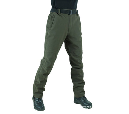 TRVLWEGO Winter Men Camping Hiking Pants Tactic Travel Soft Shell Warm Waterproof Fleece Windproof Outdoor Trekking Trousers