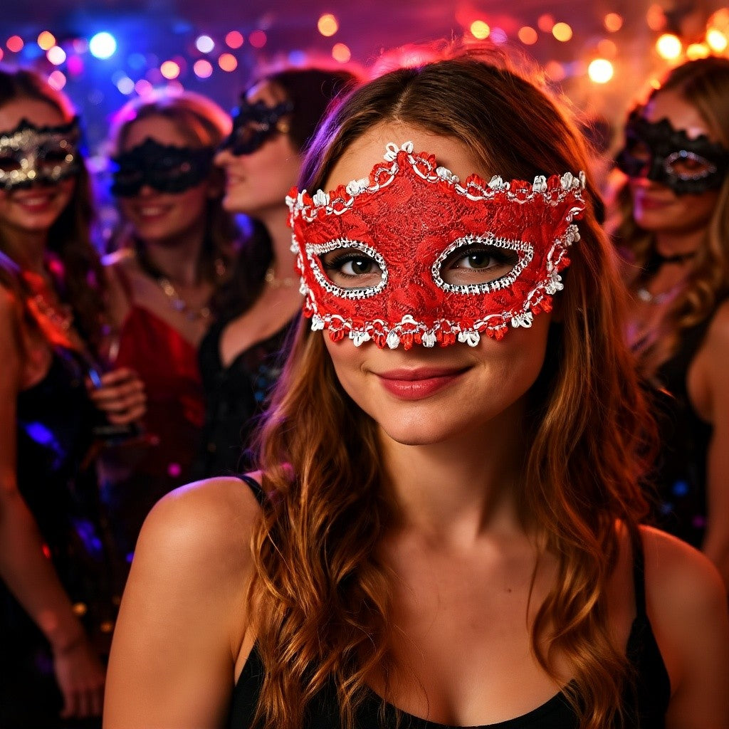 High-End Makeup Ball Mask, Half-Face Party Costume Accessory, Unisex Design for Birthdays & Festivals, Perfect for Men & Women