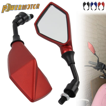 2 Peças 10MM Universal Retrovisor de Moto Grande Angular Ajustável Para Scooter Bicicleta Elétrica Ciclomotor Quadriciclo Acessórios Modificados