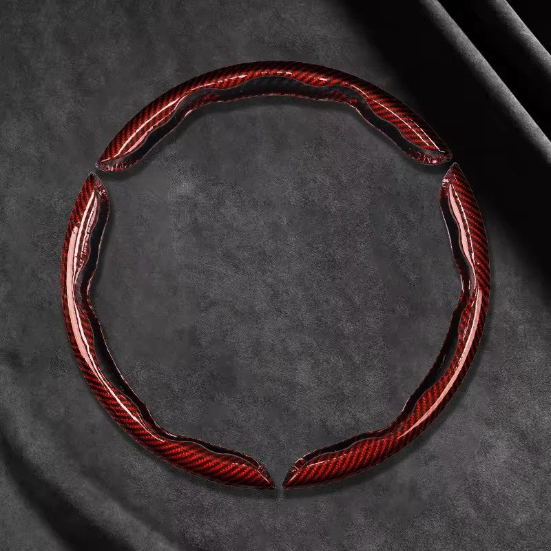 2/3 PEÇAS Capa de Volante de Carro de Silicone Fibra de Carbono a Laser 1K Micro Fibra de Couro PVC Capa Impulsionadora de Volante Antiderrapante Universal