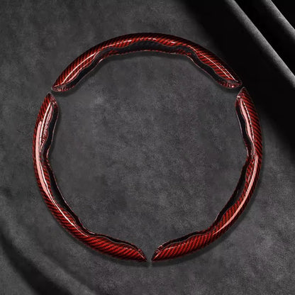 2/3 PEÇAS Capa de Volante de Carro de Silicone Fibra de Carbono a Laser 1K Micro Fibra de Couro PVC Capa Impulsionadora de Volante Antiderrapante Universal