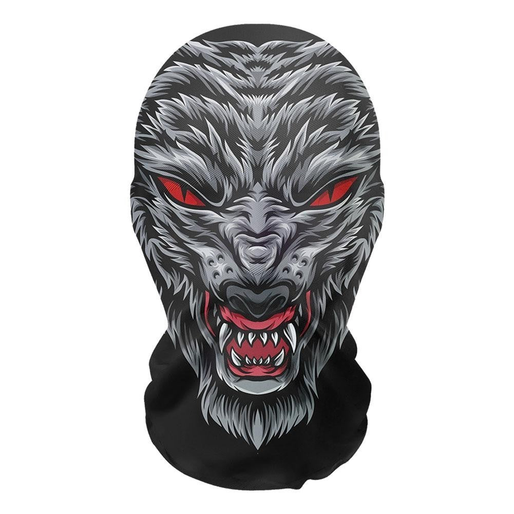 3D printed mask for role-playing full face covering elastic mesh printed mask fashionable Halloween makeup dance party headwear