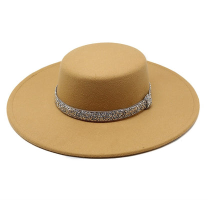 CHAPÉU FEMININO Chapéu Coco Chapéu Fedora Para Mulheres Chapéu Branco Plano Cinto De Luxo Senhoras Chapéu De Casamento Chapéus Fedora Outono Inverno ?????