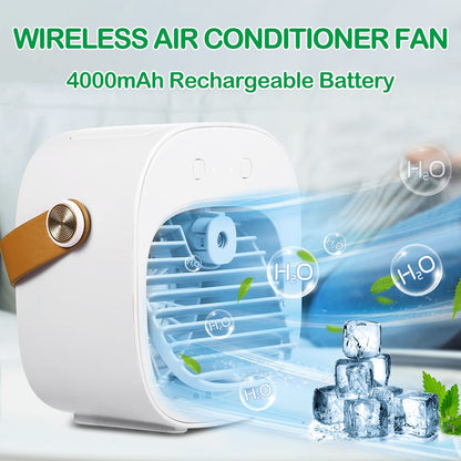 Ar Condicionado Portátil Recarregável Mini Ventilador de Ar Condicionado Pessoal Sem Fio para Quarto e Camping