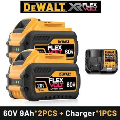Bateria Original DeWALT 20V/60V 6Ah 9Ah MAX FlexVolt para Ferramenta Elétrica DCB606 DCB205 DCB206 DCB209 DCB182 com Carregador